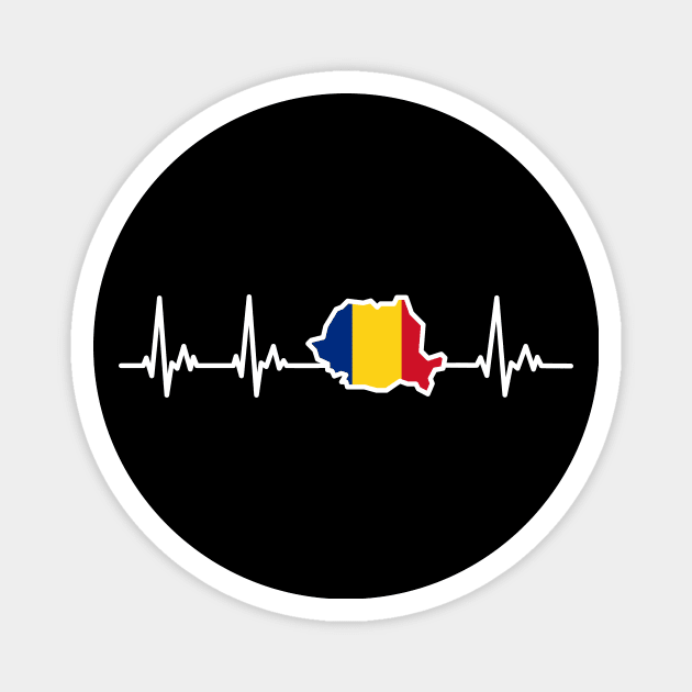 Romanian Flag My Heart Beats for Romania Magnet by samshirts